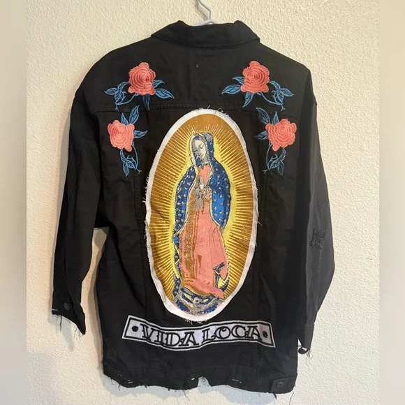 VIDA LOCA distressed denim jacket. - Picture 1 of 5